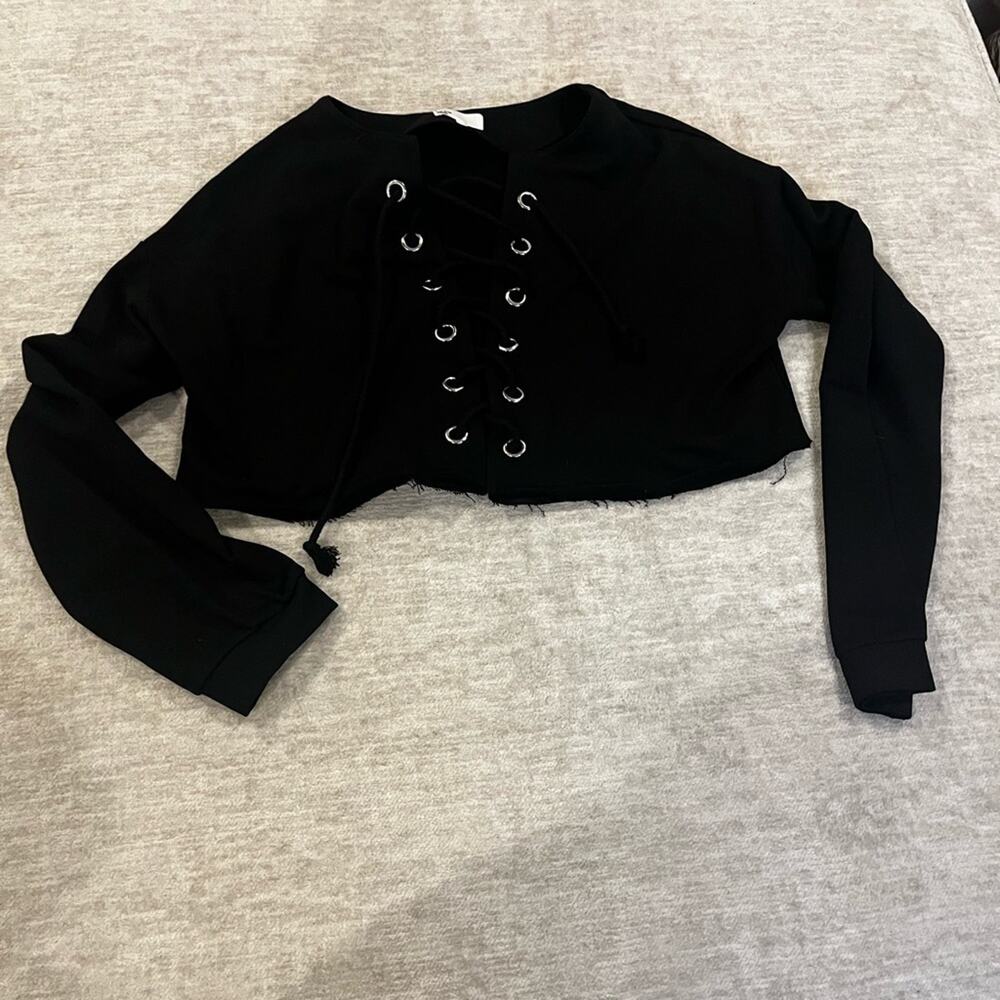 by the way. Harley Lace Up Sweatshirt - Picture 2 of 6